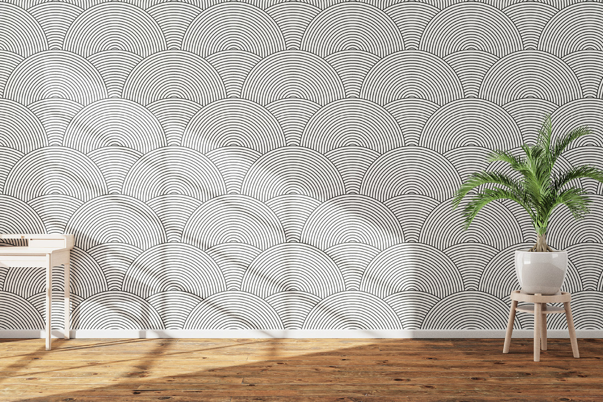 Wavy Scales Radial Stripes Pattern, a Pattern Graphic by vladwel (Photo 2 of 4)