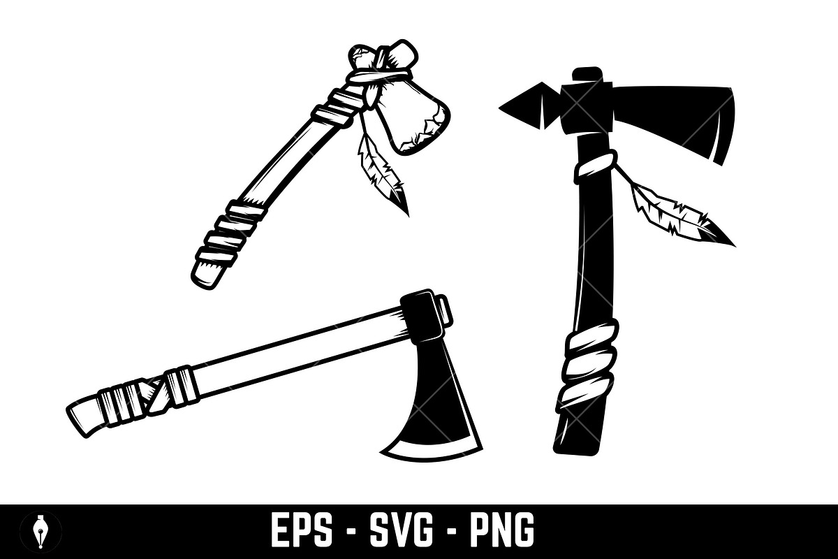 Set of traditional tomahawks, an Object Illustration by Vectorhight (Photo 3 of 3)