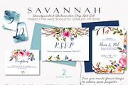 Savannah - Watercolor Floral Set, a Graphic by SmallHouseBigPony (Thumbnail 8 of 12)