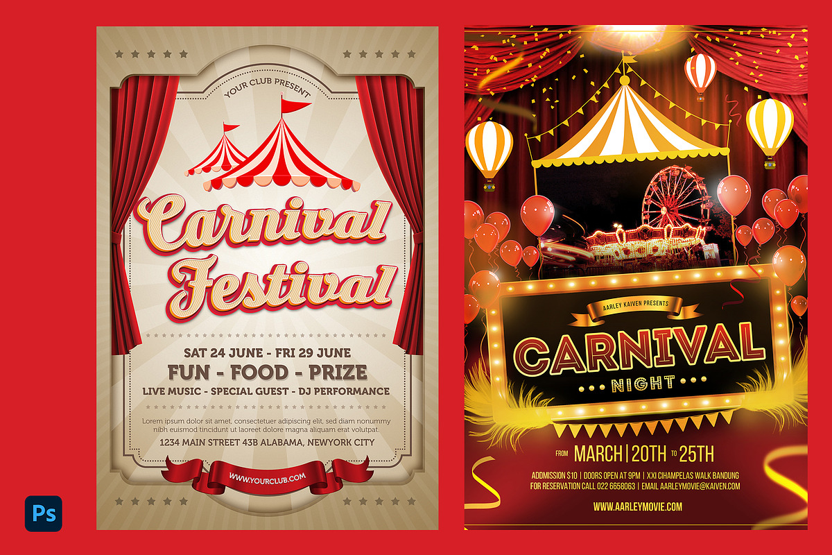 4 Carnival Flyer Bundle, a Design Template by PopotLane (Photo 3 of 3)