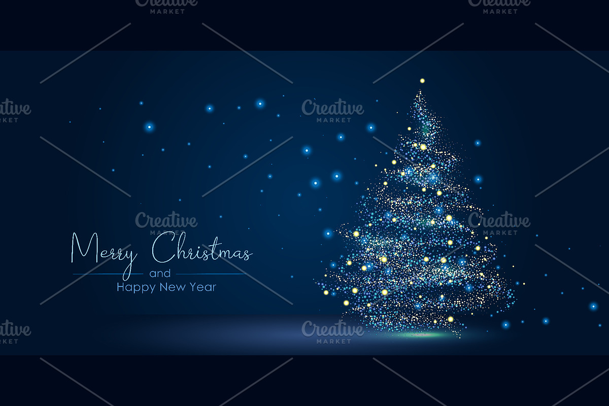Merry Christmas&NewYear holiday card, a Seasonal Illustration by Valenty (Photo 1 of 3)