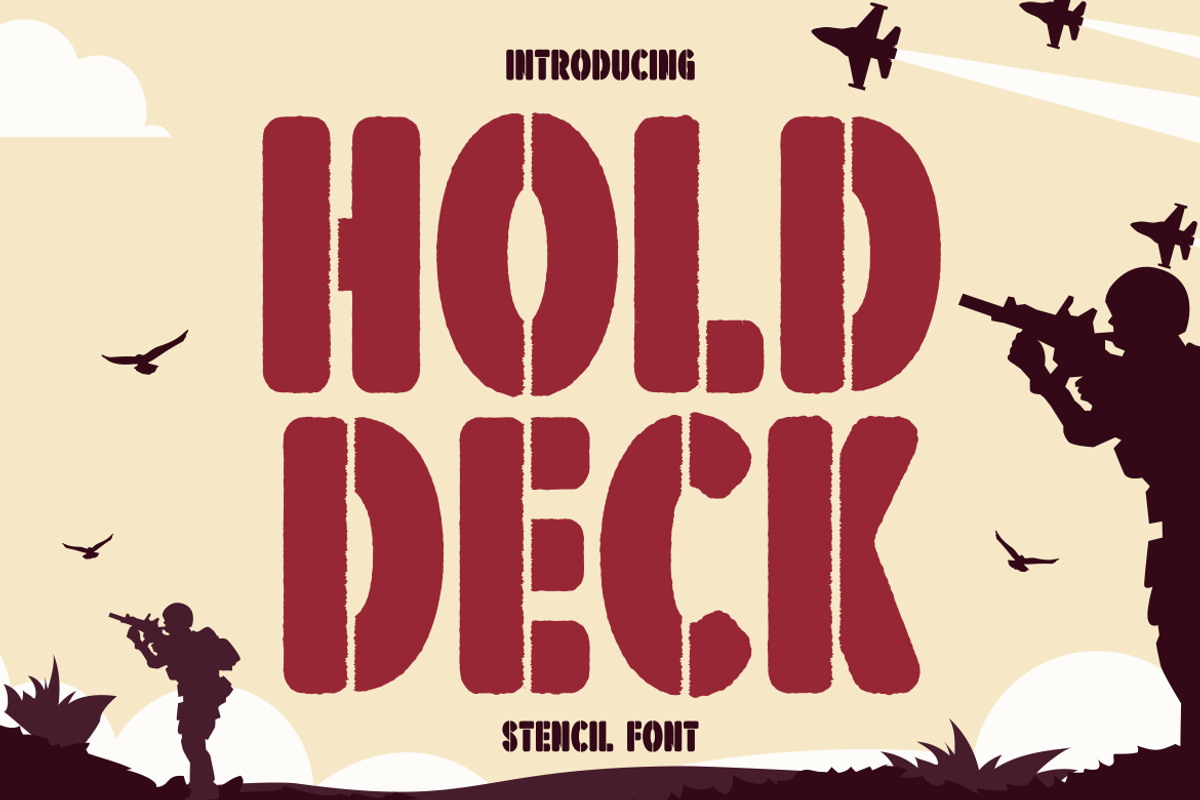 Hold Deck Stencil Font, a Font by PutraCetol Studio (Photo 1 of 5)