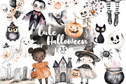 Cute Halloween Clipart Set, a Person Illustration by GlamArtZhanna (Thumbnail 1 of 6)
