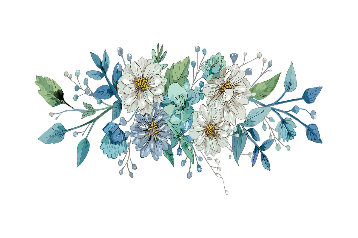 Elegant Watercolor Floral Border Set, an Object Graphic by Designs_River (Photo 12 of 13)