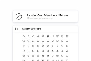 Laundry Symbols, Washing Line Icons