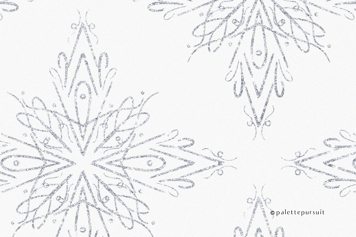 Glitter snowflakes seamless patterns, a Pattern Graphic by Palette Pursuit (Photo 7 of 8)