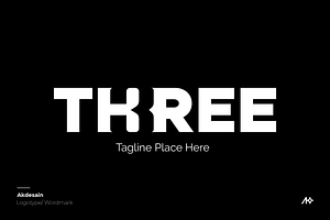 three or number 3 Wordmark Logo, a Branding & Logo Template by Akdesain