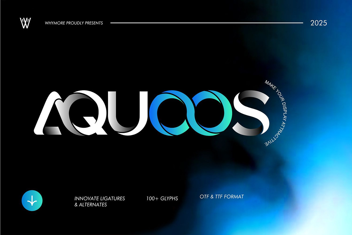 AQUOOS Modern Futuristic Display, a Sans Serif Font by WhymoreArt (Photo 1 of 11)