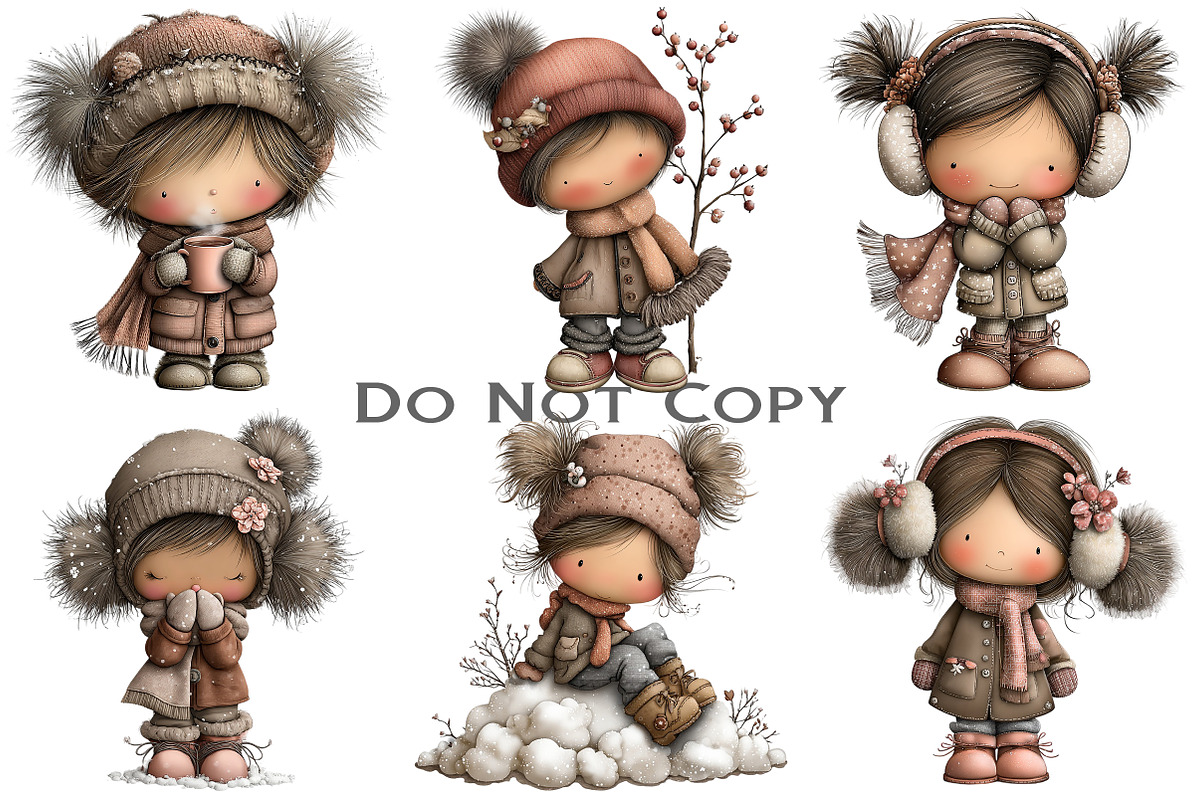 Whimsical Winter Kids Clipart, an Illustration by Craft Nest (Photo 9 of 11)