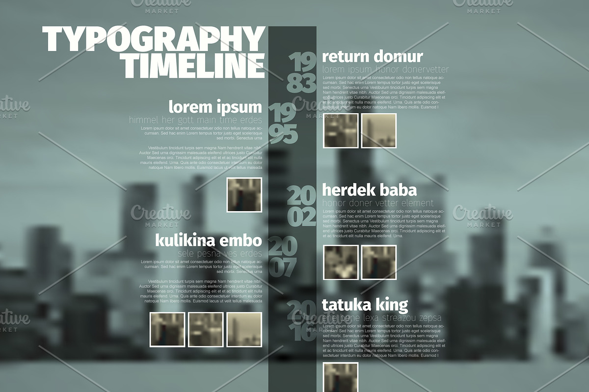 Vector timeline template with photos, a Presentation Template by Orson