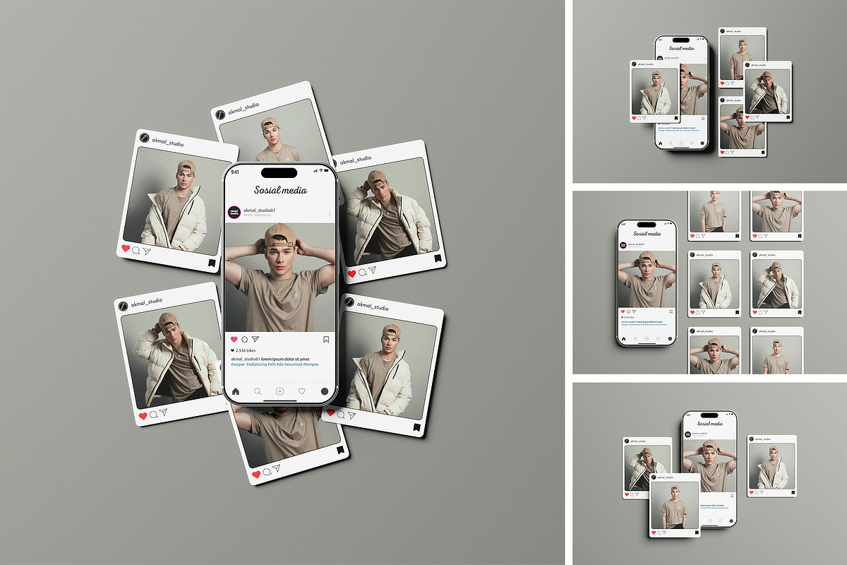 High Quality Social Media Mockup, a Product Mockup by AKMAL STUDIO (Photo 1 of 5)