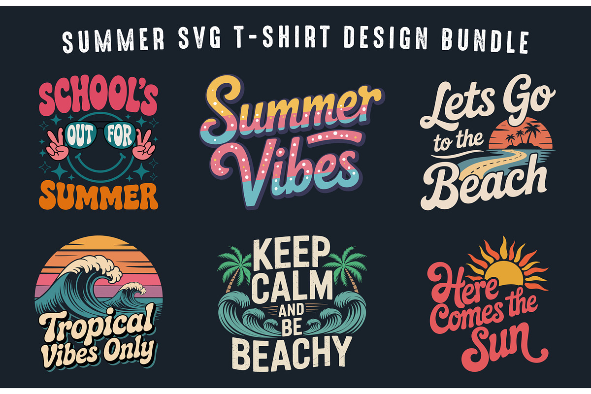Summer SVG Clipart T-Shirt Design, a Seasonal Illustration by Gfx Expert Team (Photo 2 of 3)