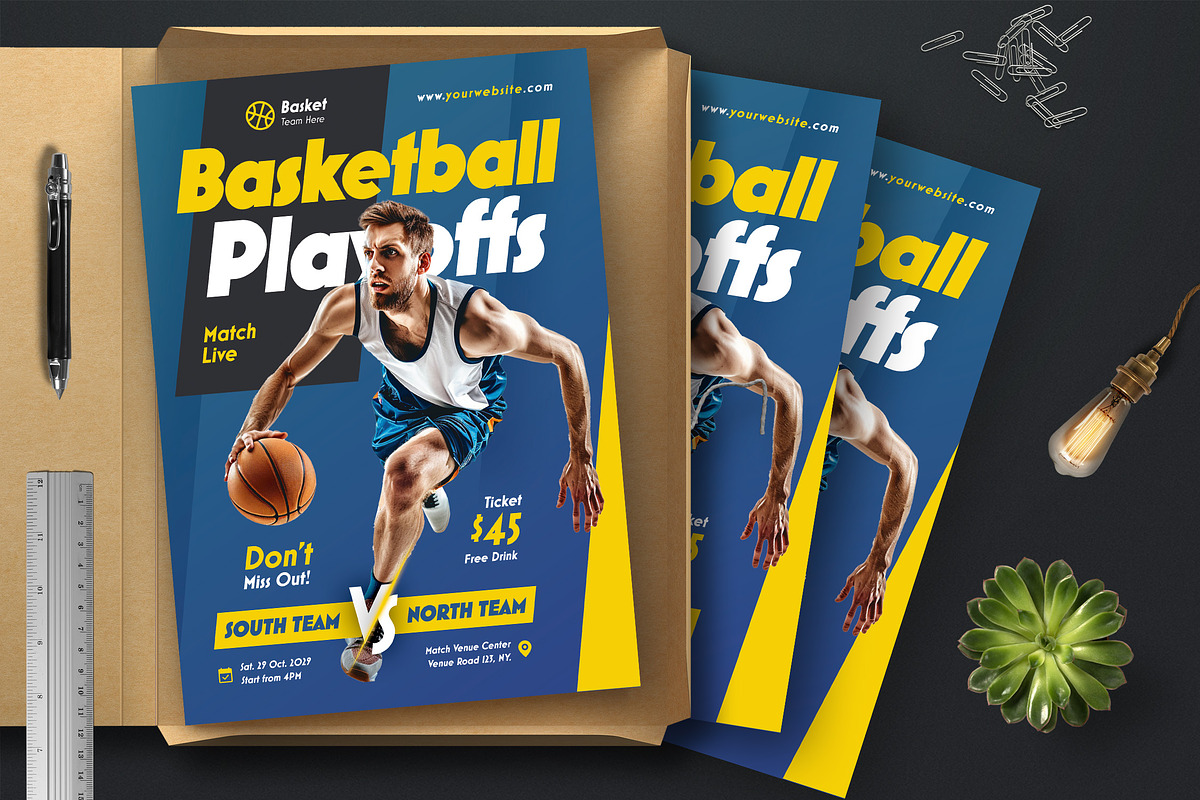 Basketball Playoffs Flyer Template, a Flyer Template by Boostock (Photo 2 of 6)