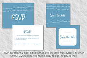 Elegant blue wedding invitation set, an Invitation Template by MariiaVD (Thumbnail 7 of 11)