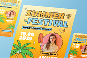 Retro Summer Music Flyer Set, a Flyer Template by Annora Studio (Thumbnail 3 of 6)