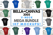 Bella Canvas 3005 V-Neck Mockup Set, a Shirt Mockup by lock and page (Thumbnail 1 of 5)