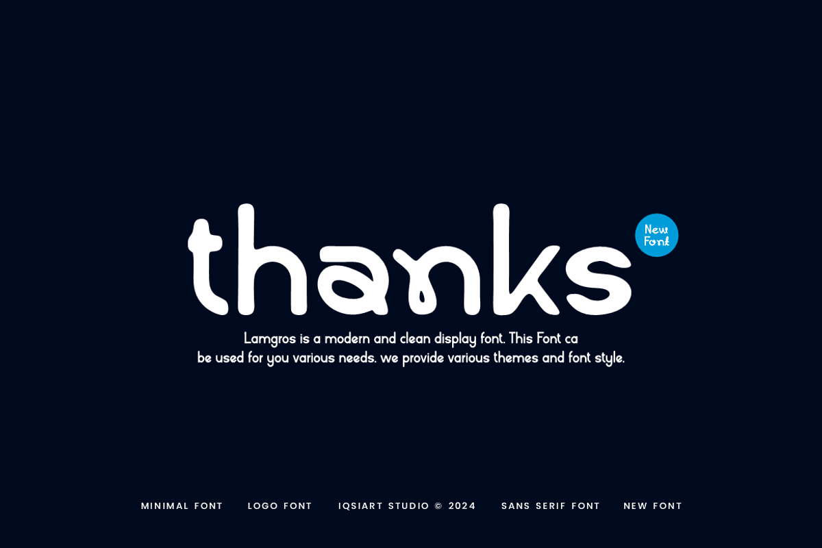 Lamgros - Minimal Logo Font, a Font by Iqsiart Studio (Photo 6 of 6)