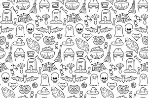 Halloween Coloring Set Pattern