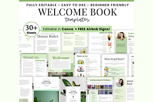Airbnb Welcome book template, Airbnb, a Print Template by PlannersByBee