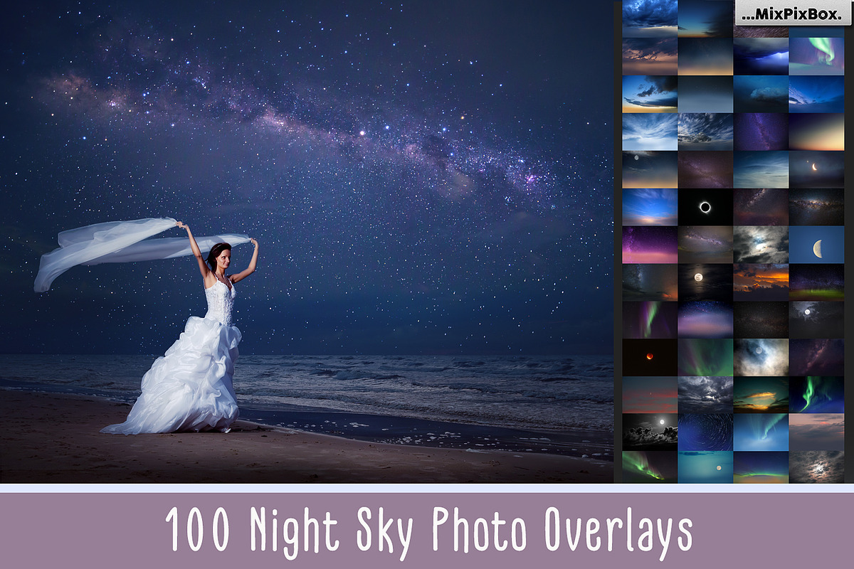 100 Night Sky Overlays, a Layer Style Add-On by MixPixBox (Photo 1 of 6)