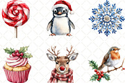 Watercolor Christmas Clipart Bundle, an Illustration by Black Bird Studio (Thumbnail 6 of 6)