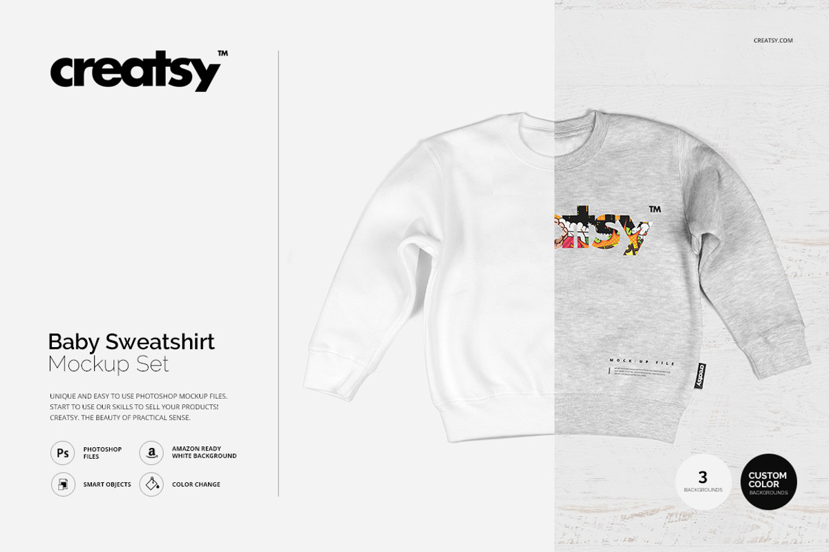 Baby Sweatshirt Mockup Set, a Hoody Mockup by creatsy4 (Photo 1 of 8)