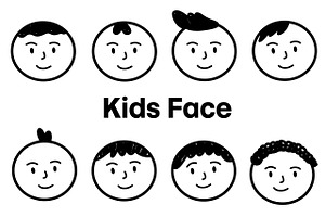 kids face avatar bundle set, a Person Illustration by foxndeer