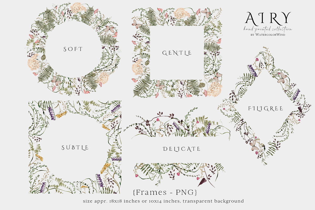 Delicate airy wildflowers clipart, an Illustration by Ksenia Shmakova (Photo 10 of 12)