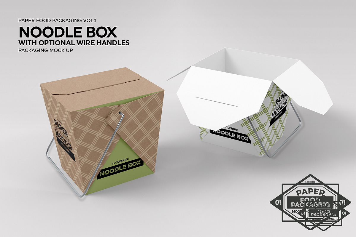 Noodle Box Packaging Mockup, a Packaging Mockup by INCDesign (Photo 4 of 6)