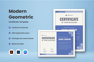 Modern Geometric Certificate Templat, a Print Template by twinstd