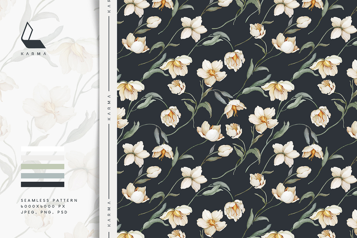 4-in-1 Floral Pattern Bundle, a Pattern Graphic by Karma (Photo 7 of 43)