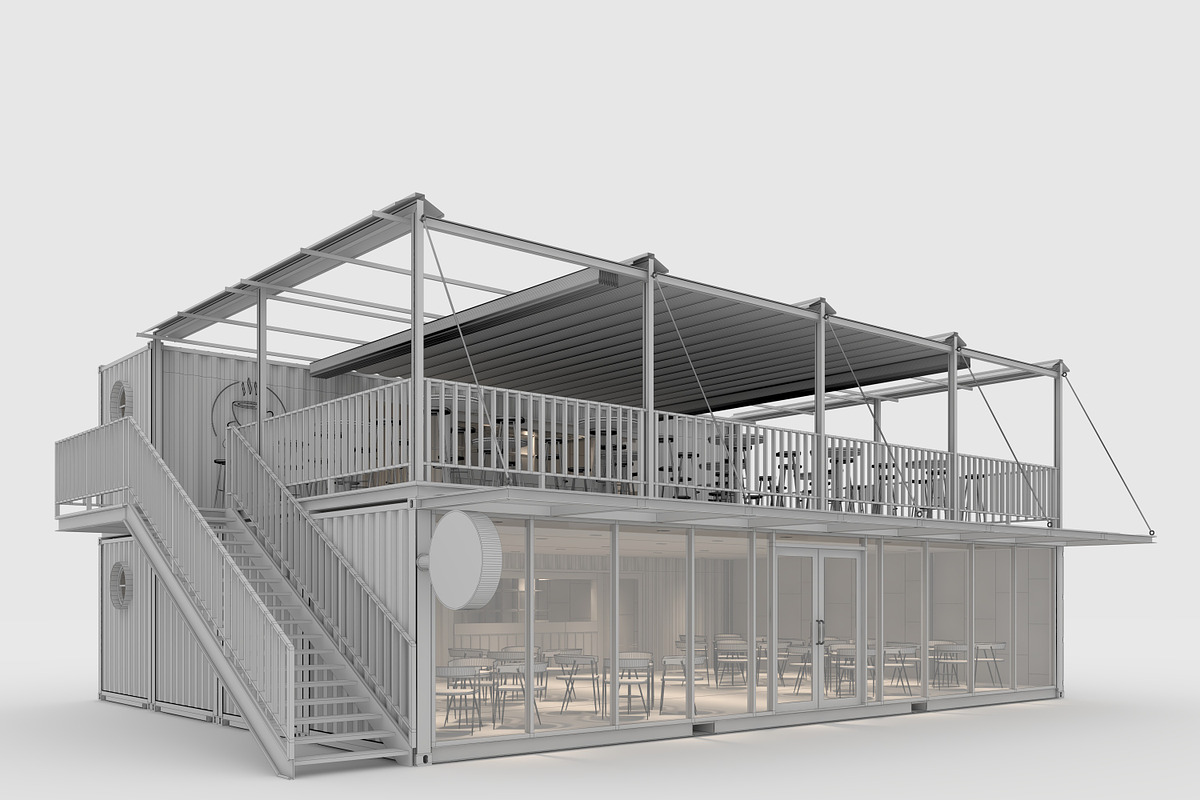 3D Model Container Cafe 15, an Architecture 3D Model by SR 3D Visual (Photo 2 of 21)