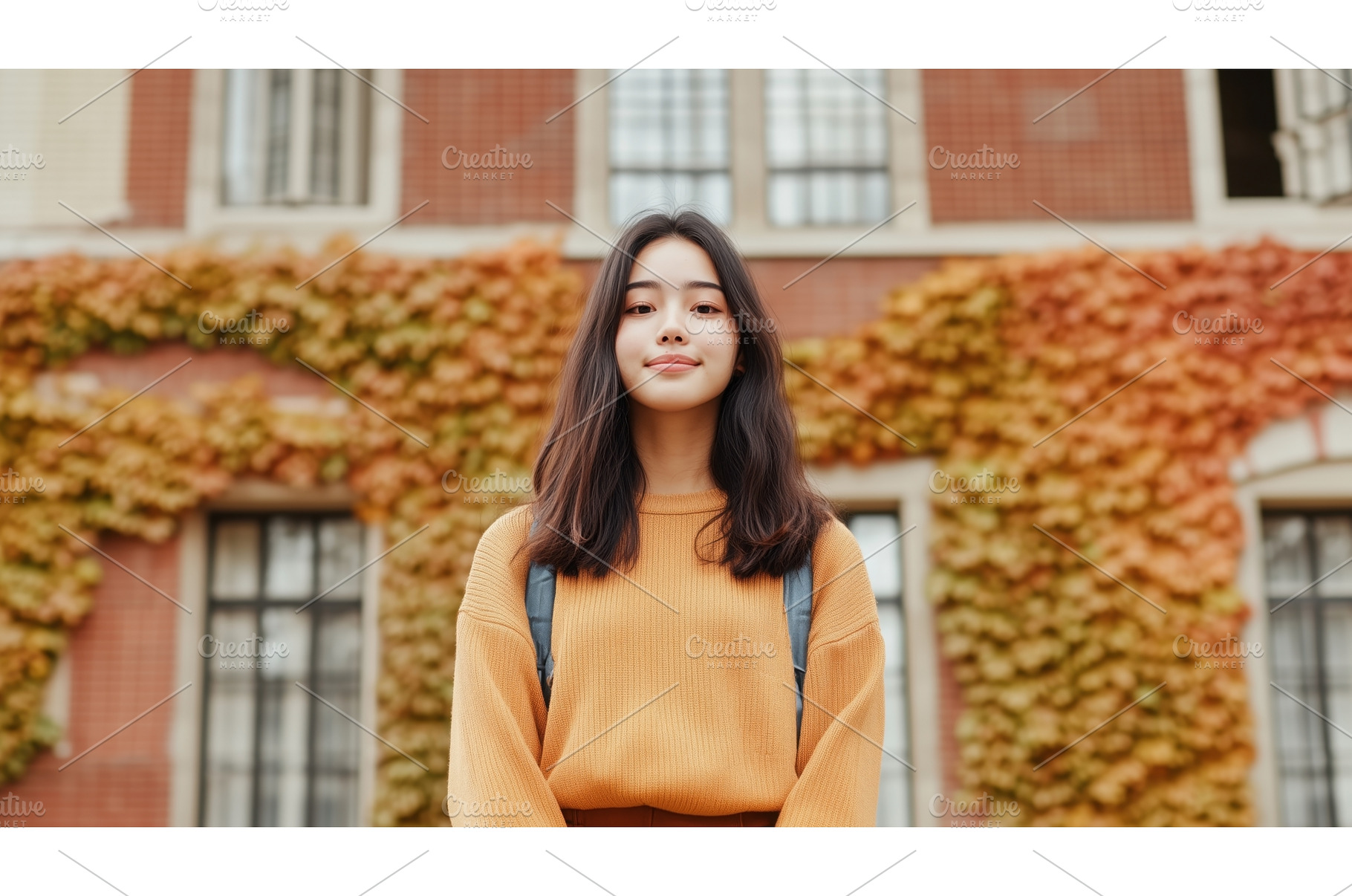 Asian female student standing, a Person Photo by Sergey Kotenev
