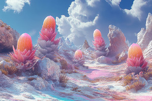 Vibrant alien landscape, a Photo by Beautiful things