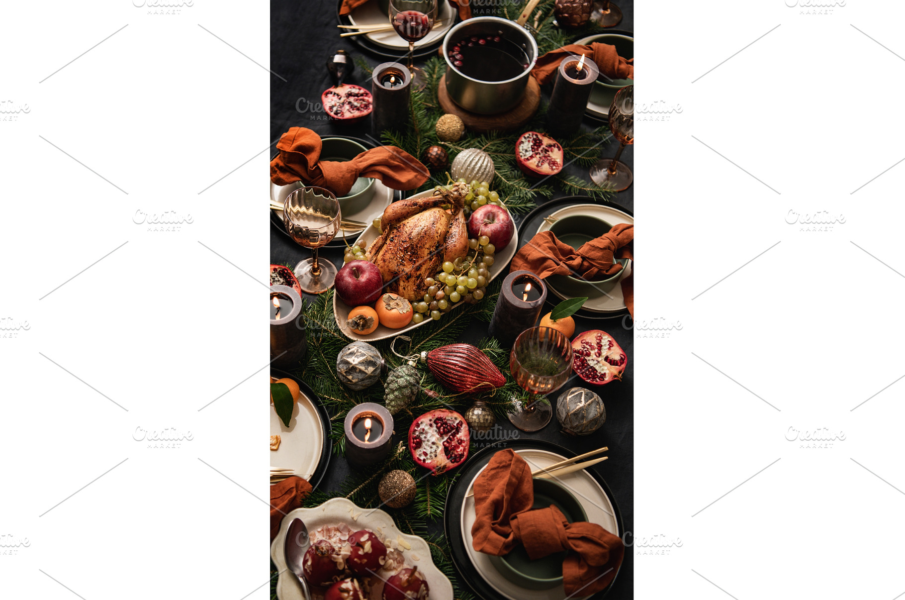 Christmas dinner festive table, a Food & Drink Photo by Foxys