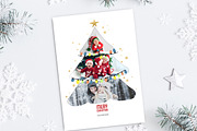 Christmas Tree Card & Social Media, a Design Template by McLittle Stock (Thumbnail 2 of 3)