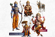 Hindu Gods Pantheon cliparts V2, a Person Illustration by ThatsDesignArt (Thumbnail 10 of 12)