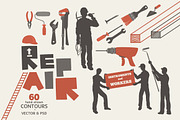 Repair and Workers Vector Drawings, an Object Illustration by Adiemus (Thumbnail 1 of 6)
