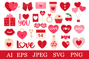 Valentine's day clipart, an Illustration by IrinaShishkova (Thumbnail 1 of 7)