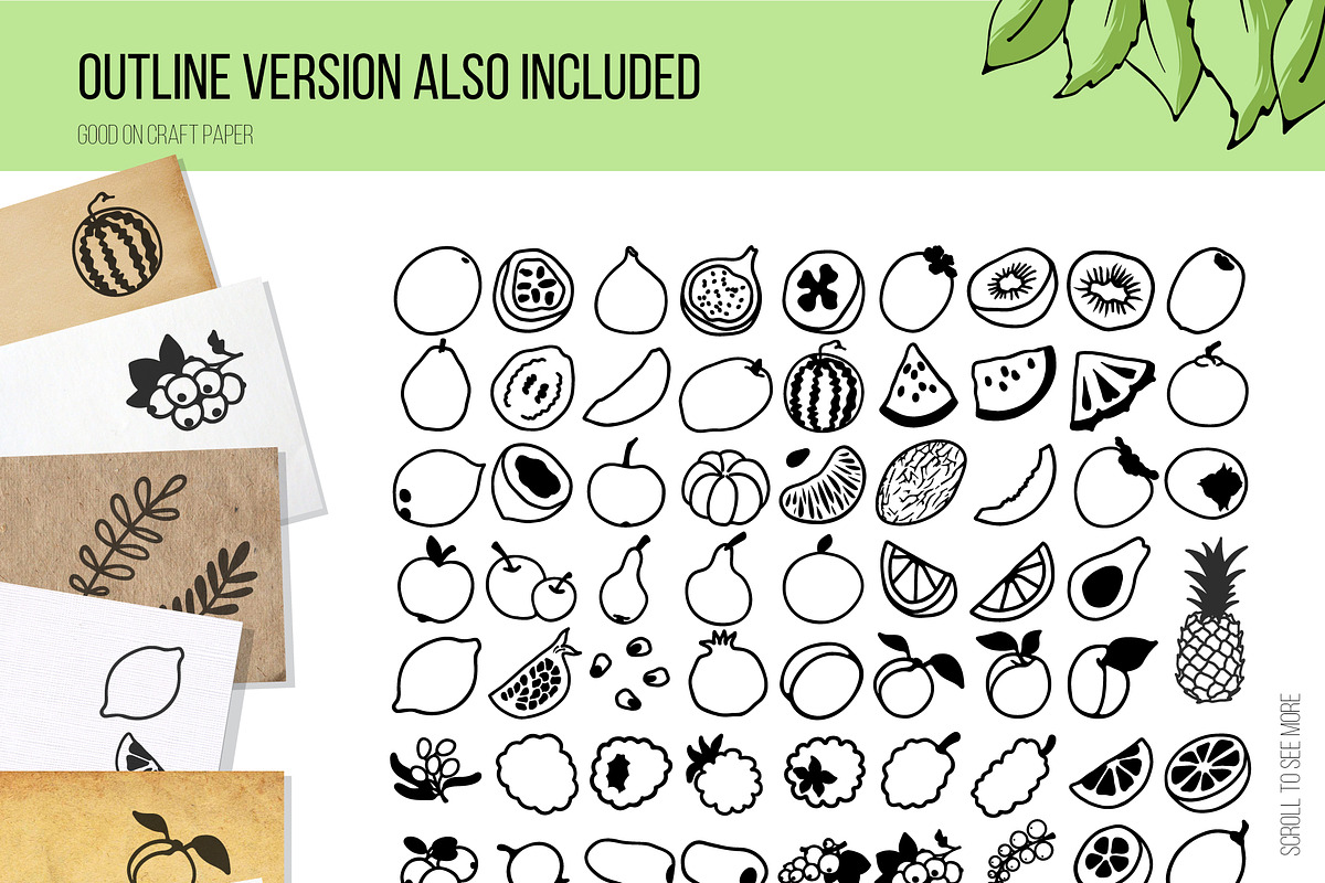 Fruit&berry clipart + label template, a Decorative Illustration by Pikovit (Photo 9 of 13)