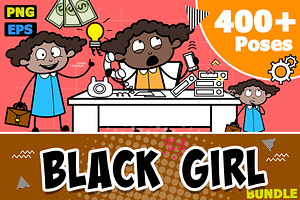 Black Girl ~ Cartoon Character Set