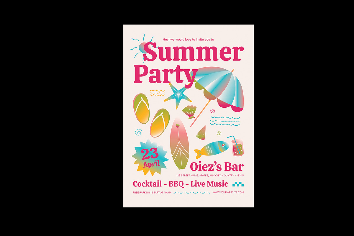 Summer Party Invitation preview 4