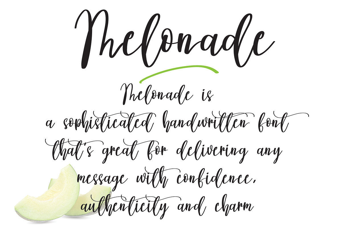 Melonade | Script font, a Script Font by Scratchones (Photo 2 of 8)