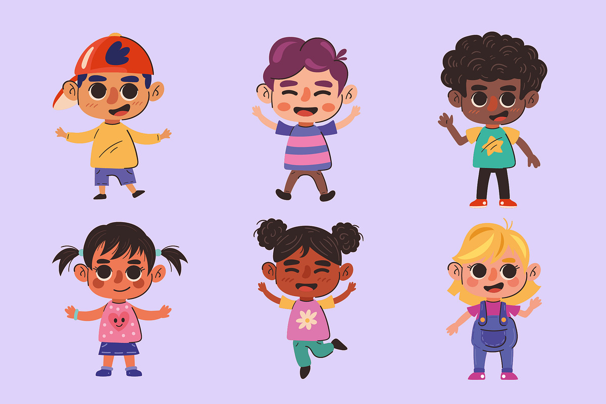 Happy Kids Illustration Set