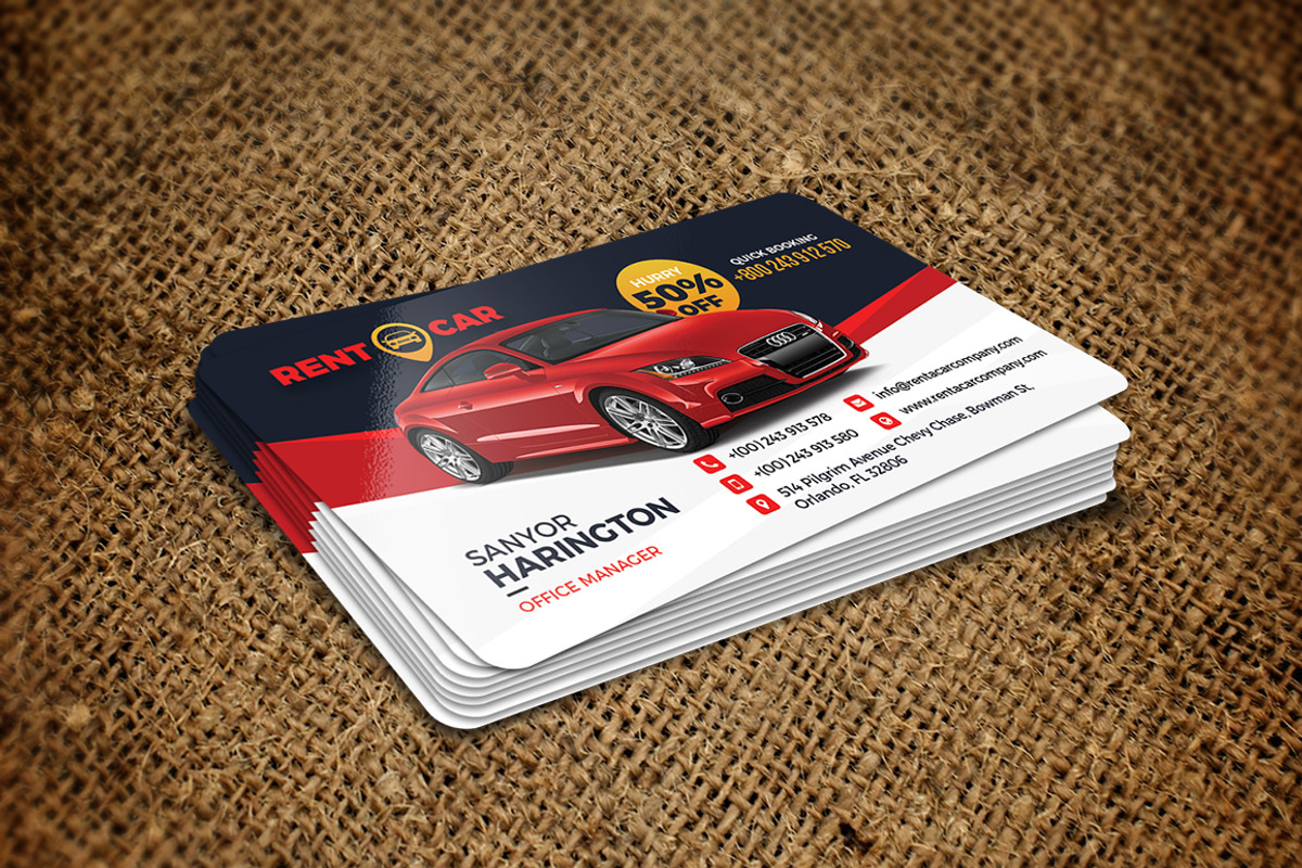 Car Rent Service Business Card, a Business Card Template by GraphicsEgg
