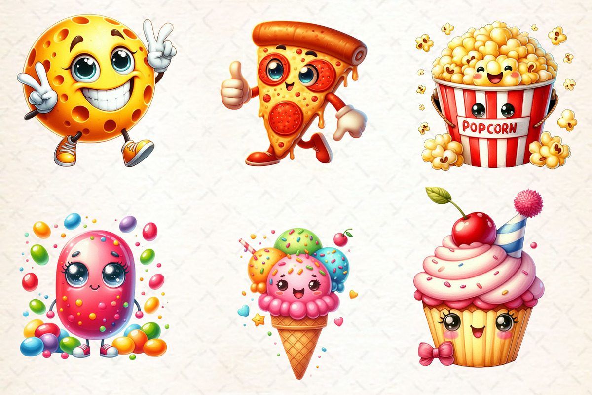 Cute Junk Food Sublimation Clipart, a Work Illustration by Dream Creation (Photo 3 of 5)
