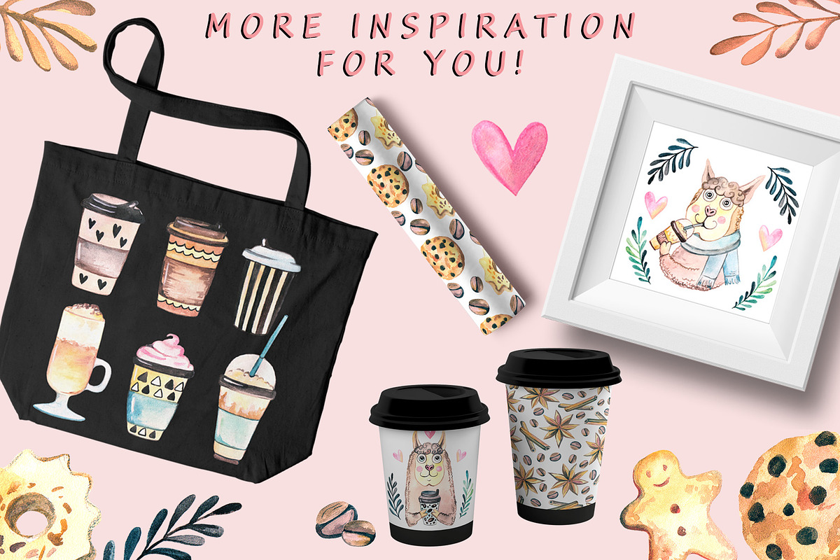 Watercolor Coffee Collection, an Animal Illustration by Kseniya_design (Photo 5 of 8)