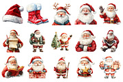 Sparkly Santa Clipart Bundle, an Illustration by Daily.Designs (Thumbnail 4 of 4)