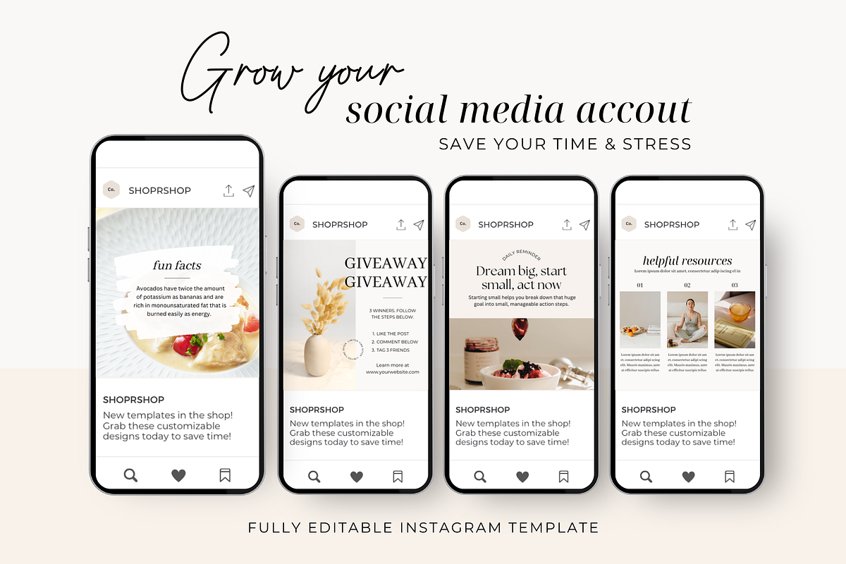 Health Wellness Instagram Templates, a Social Media Template by ShopRShop (Photo 2 of 10)