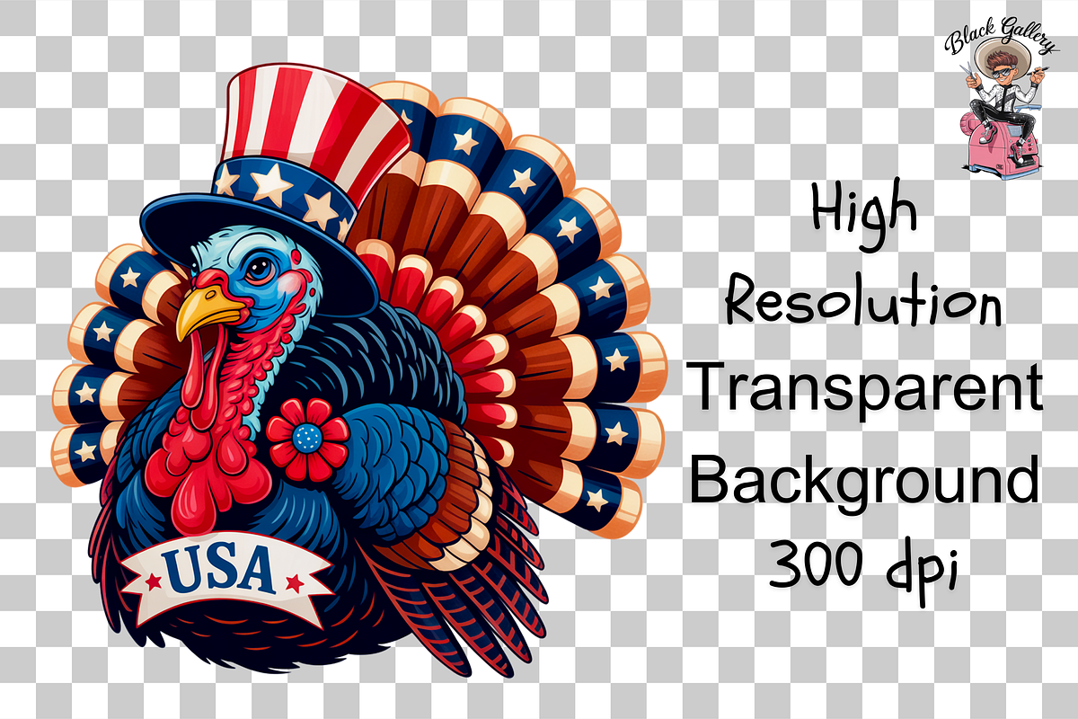Patriotic Turkey Sublimation PNG, a Graphic by Clipart Bloom (Photo 11 of 11)